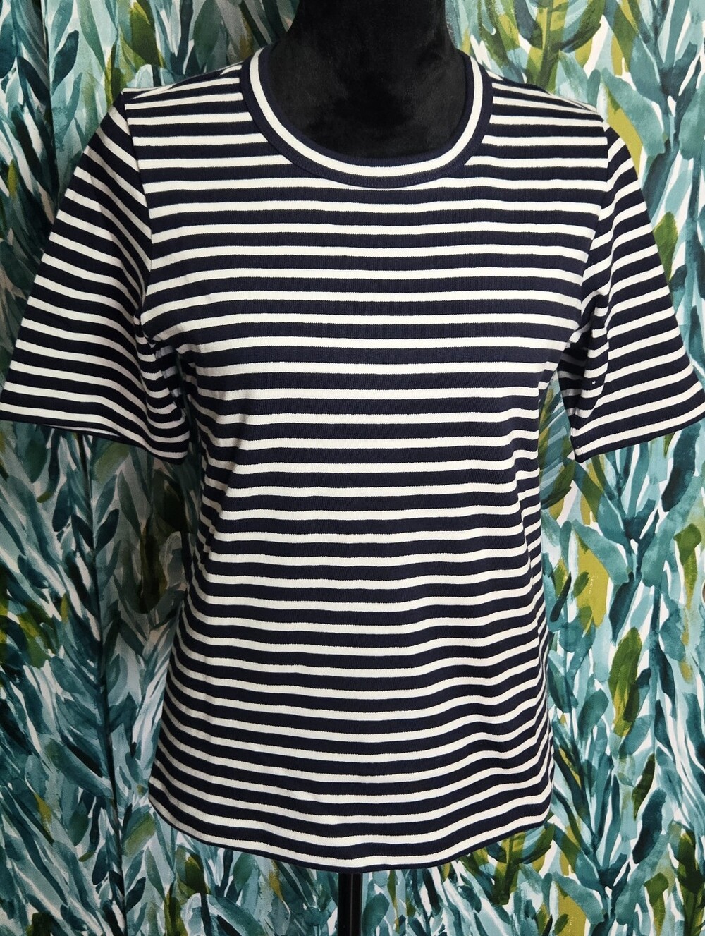 AYR The Matinee Striped Crewneck Short Sleeve Tee Size L